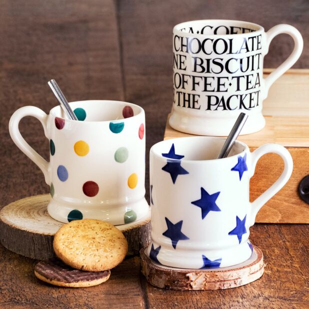 Emma Bridgewater Blue Star Half Pint Mug